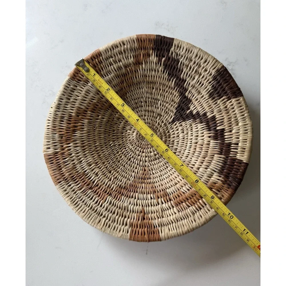 VINTAGE WOVEN COILED BASKET Farmhouse Boho